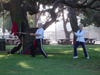 Bob and MaryAnn practicing the T'ai Chi Sword in our T'ai Chi park.